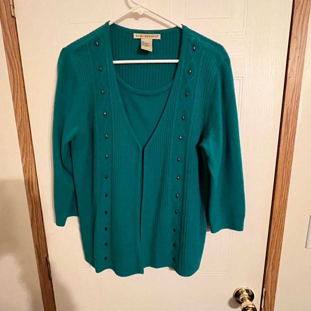 Teal green sweater